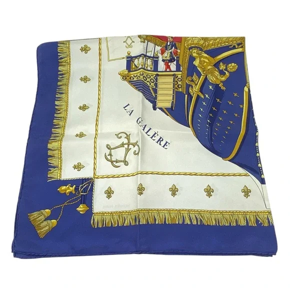 Vintage Hermes Silk Scarf “ La Reale Vue Du Carrosse De La Galere” Carre 90